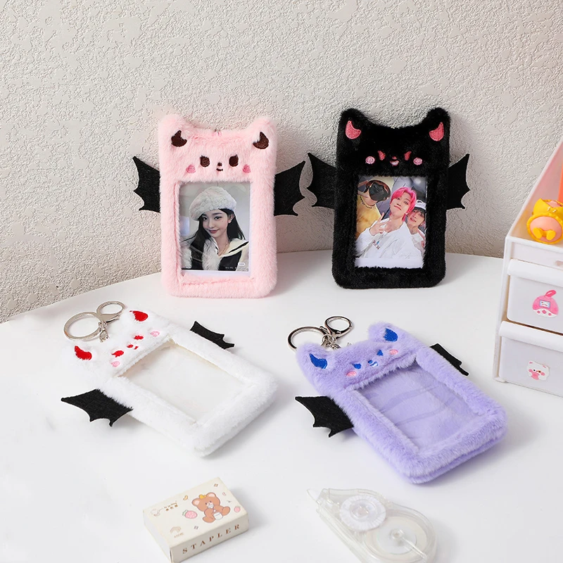 

Plush Photocard Holder Cartoon Kpop Idol Photo Card Holder Girl Cute Star Chasing Pendant Keychain ID Credit Bank Protector