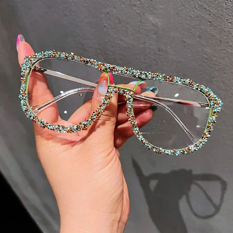 22023 алмазные солнцезащитные очки женские брендовые дизайнерские квадратные