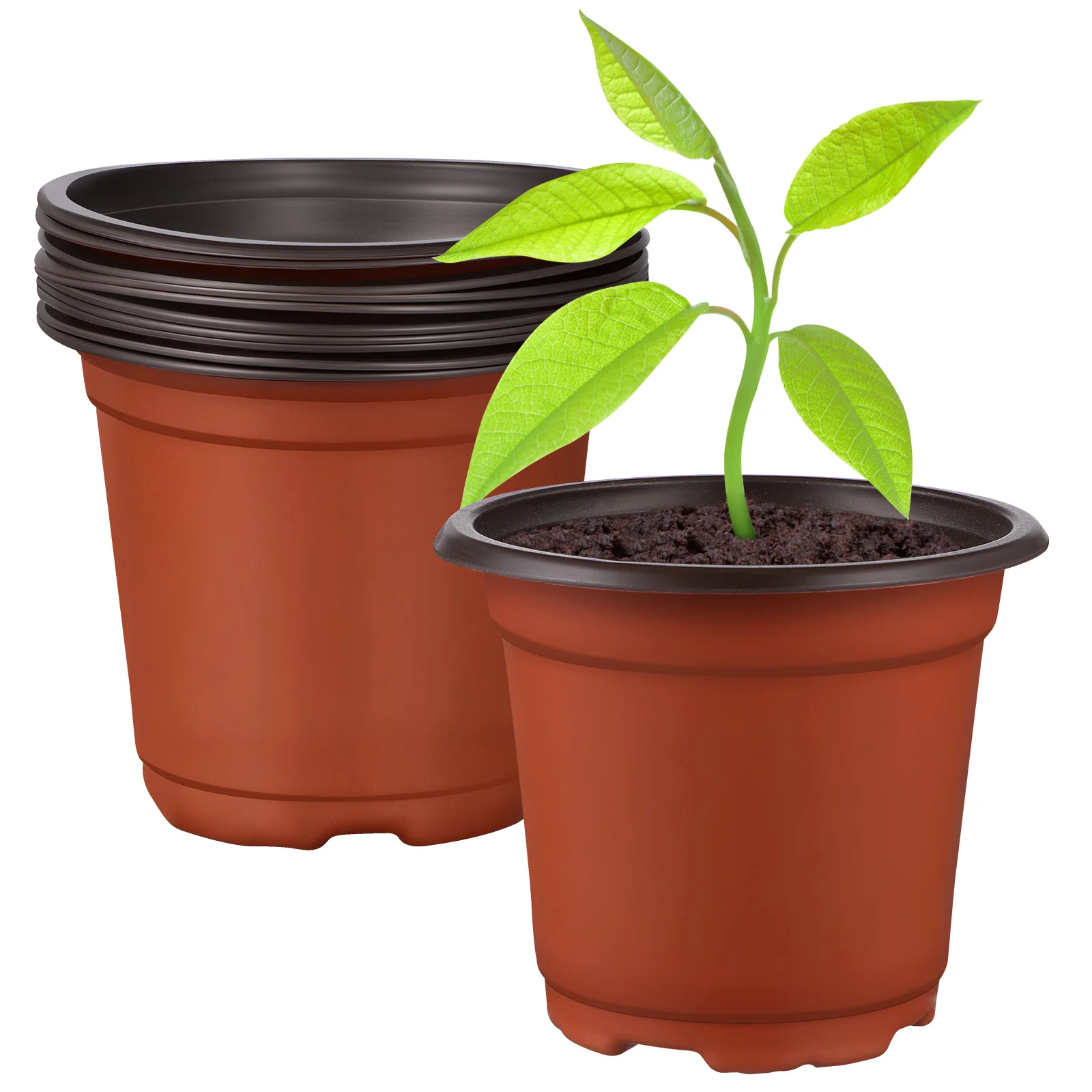 

10 Pcs Seedlings Plastic Flower Pots Stands Plants Indoor Two-color Nursery Succulent Gardening