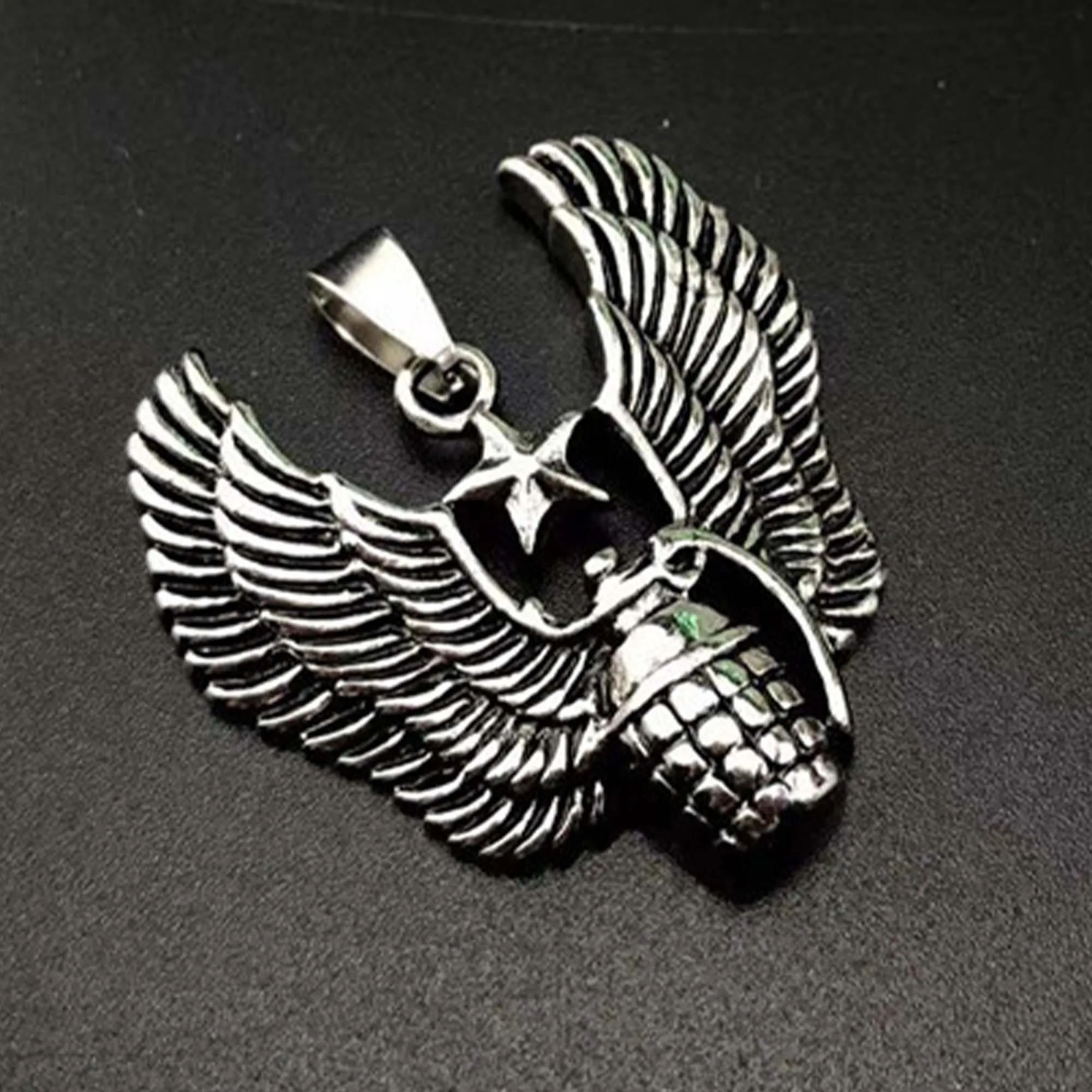 1PCS-10PCS/Lot 37x36mm Silver Hip Hop Mine Wings Pendant DIY Men and Women Necklace Bracelet Keychain Jewelry Charm Accessories