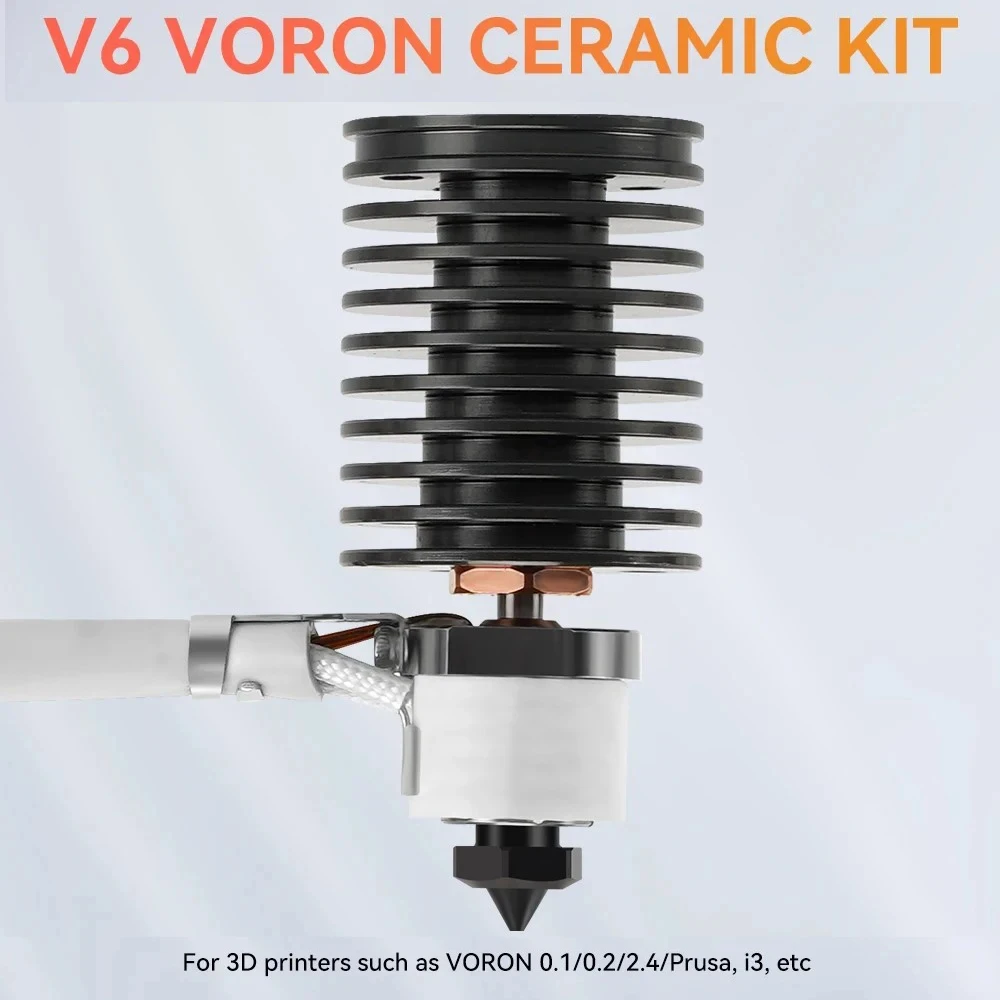 Фото Volcano Hotend E3D V6 24 В 50 Вт 60 Вт для 3D-принтера Voron 2,4, керамическая печатающая головка с нагревательным сердечником для Voron Prusa Ender 3 CR10 MK3S №5