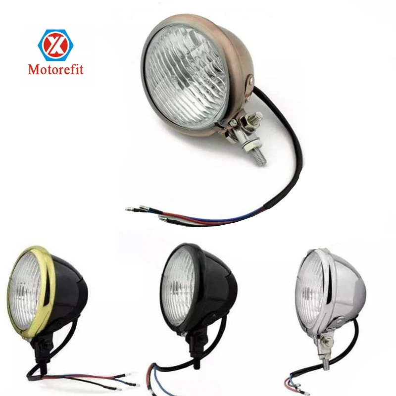 

4.5" Vintage Metal Headlight for Copper Style Color Cafe Racer Bobber Motorcycle Retro Front Headlamp