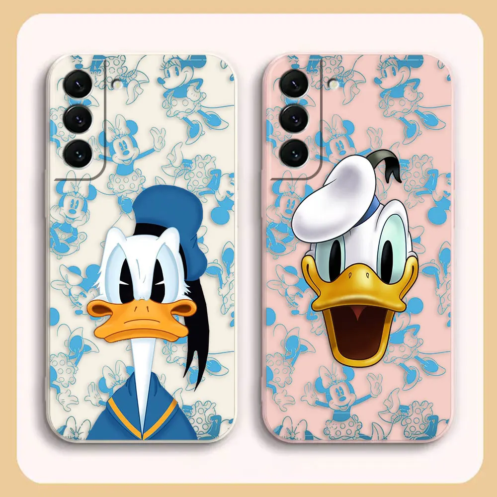 

Case For Samsung Galaxy S23 S21 S20 FE S11 S11E S10 S9 Ultra Plus 4G 5G Liquid silicone Case Disney Donald Duck