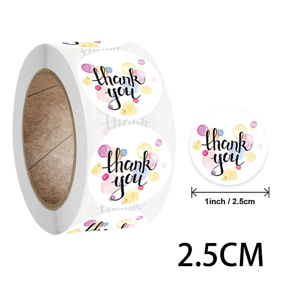 2 5 см круглые наклейки с надписью Thank You ярлыки для упаковки в магазин Праздничные