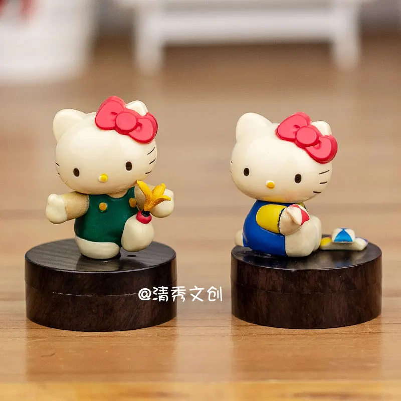 

Hello Kitty Wooden Doll Girls Home Desktop Decoration Cartoon Animation Sports Modeling Female Collection Doll Birthday Gift