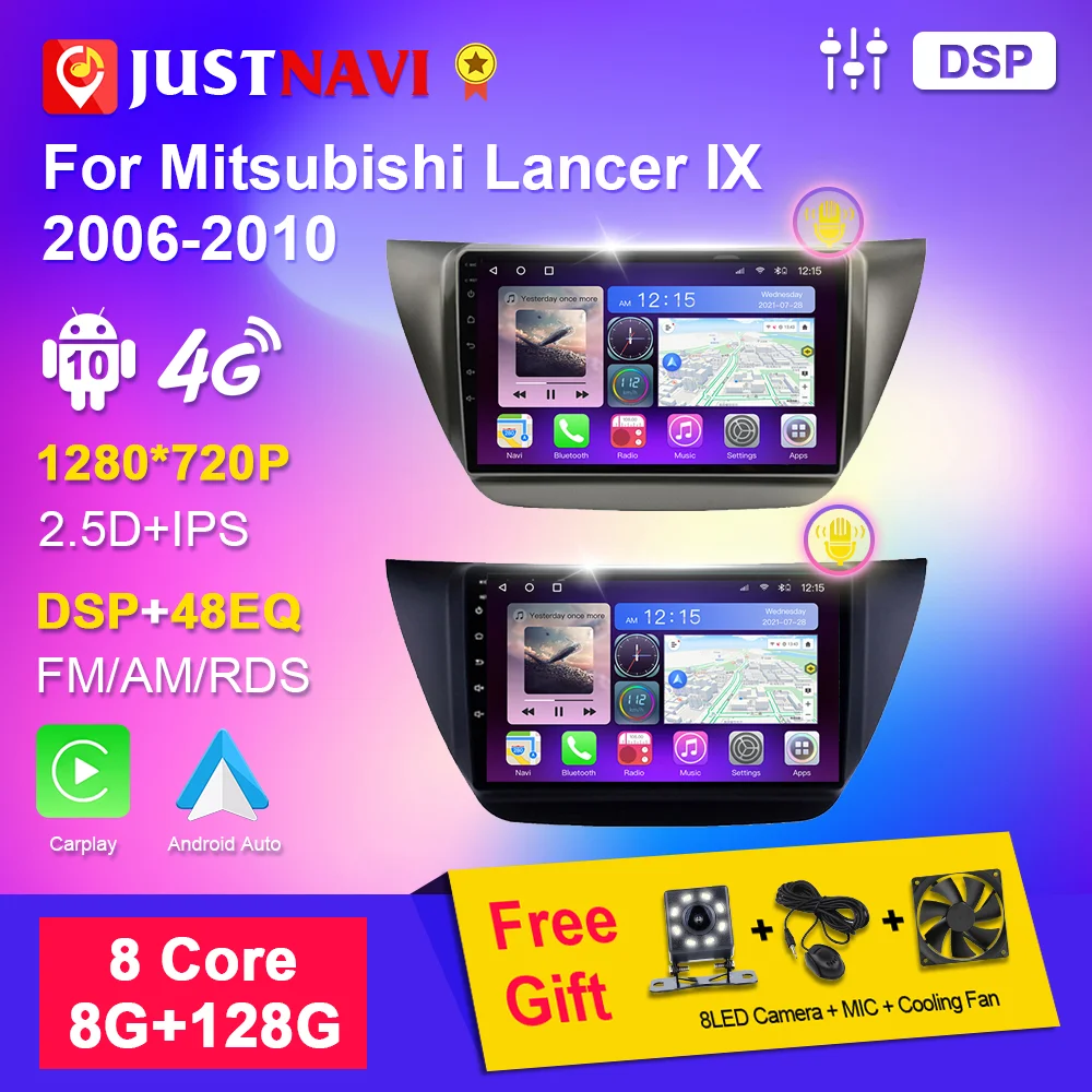 

JUSTNAVI 2din Car Radio For Mitsubishi Lancer IX 2006-2010 Autoradio Android Multimedia DVD Player Stereo GPS Navi Unit Head BT