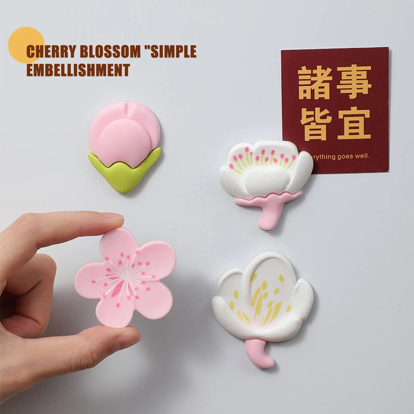 

Розовые цветы, смола, магнитные наклейки, мультяшная Магнитная белая доска F5x3