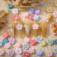 50pcs kawaii flower resin gems stones for nail slimes 9 5mm five petal flowers nail art cute charms manicure summer rhinestones