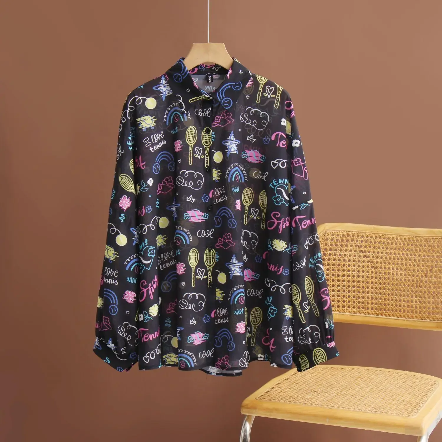 Женская блузка с длинным рукавом Dimanaf Тонкая большого размера лето 2024