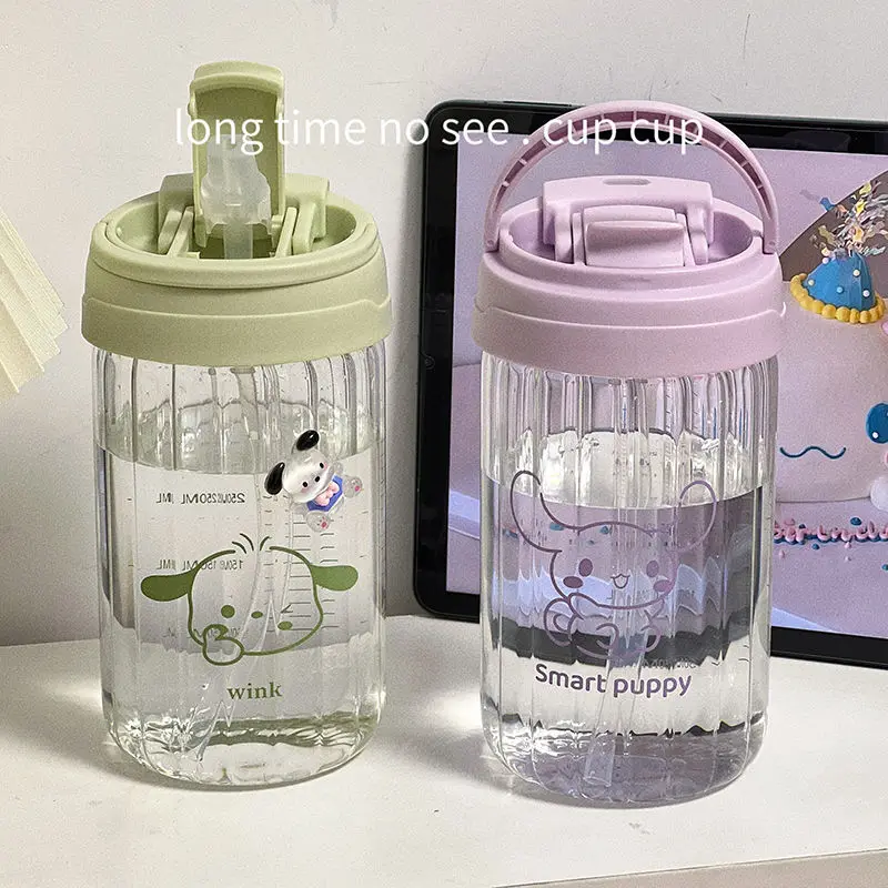 

500Ml Pachacco Anime Glass Cup Kawaii Sanrio Kuromi Creative Simple Juice Coffee Cup Cartoon Cute Sweet Birthday Gift