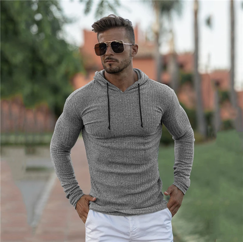 Men Knitwear Pul New Fashion Autumn Hooded Sweater Men Warm Turtleneck Mens Sweaters Slim Fit Pullover Men Casual Sweater
