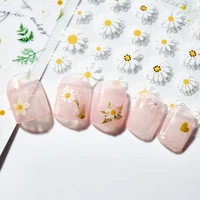 12pcs mixed style chrysanthemum nail art sticker 3d flower pattern self adhesive slider nails decals nail stickers jk67