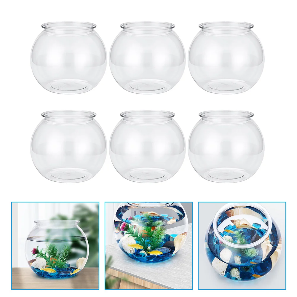 

Tank Bowls Bowl Pot Hydroponic Betta Plastic Vase Terrarium Transparent Planter Holder Containers Clear Candy Home Round Falling
