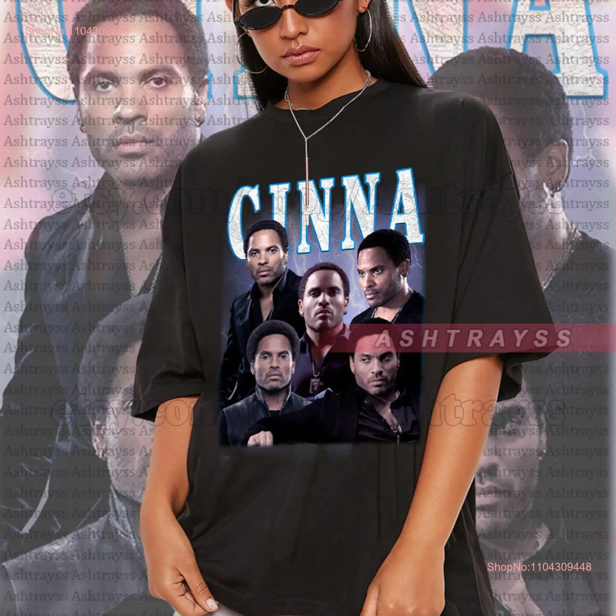 Винтажная футболка Cinna Lenny Kravitz с длинными или короткими рукавами