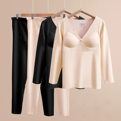 Одежда для беременных, комплект нижнего белья, бархатные сохраняющие тепло зимние пижамы для грудного вскармливания, подходят для женщин, одежда для сна для беременных женщин