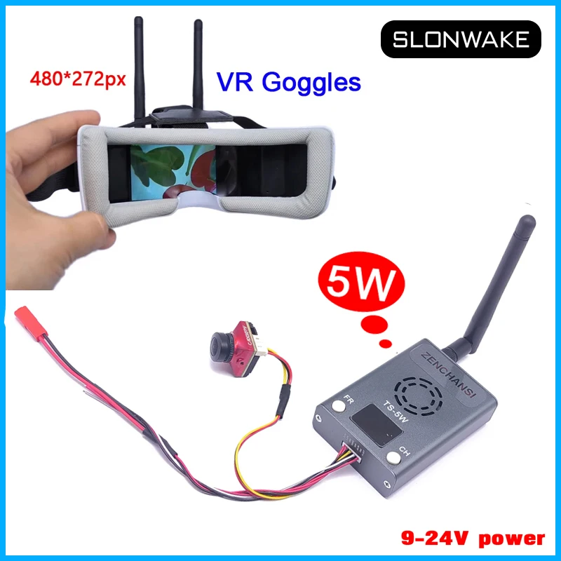 5 8G 5W передатчик широкополосный FM модулятор AV пусковое устройство и Caddx Ratel 2 1200TVL FPV