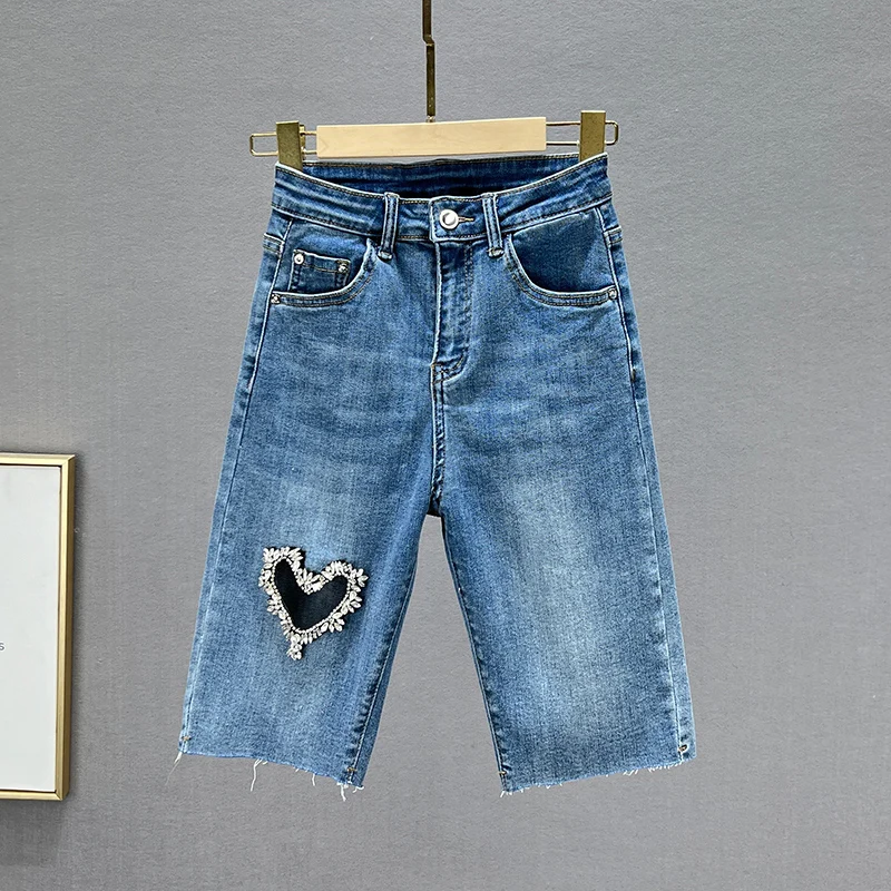 

Denim Shorts for Women's 2022 New Summer Elastic High Waist Slim Fit Jeans Shorts Fashion Hot Pants Blue Short Jean Lady Shorts