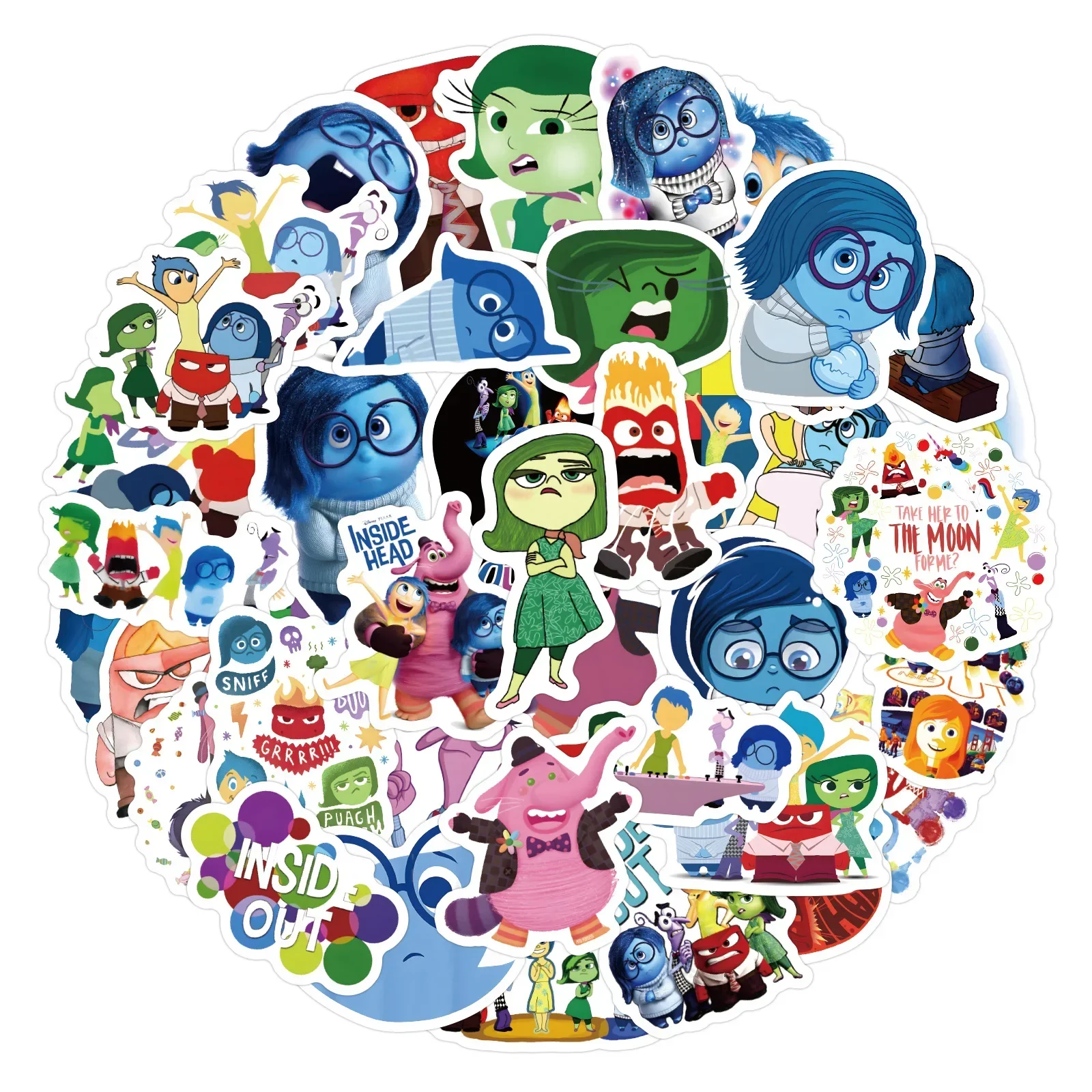 Фото 60 шт., аниме-фильм INSIDE OUT2, детские наклейки с героями мультфильмов, водостойкие наклейки для скрапбукинга, ноутбука, скейтборда, велосипеда, забавные наклейки, игрушки №2
