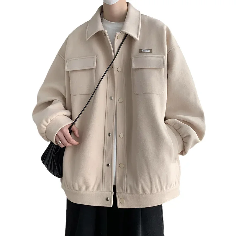 Мужская куртка в твидовом стиле повседневная универсальная шерстяная трендовая