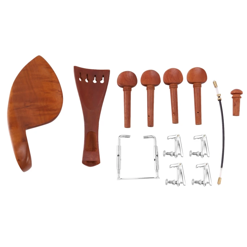 

A Natural Jujube Wood 4/4 Violin Parts Accessories Set Of Fine-Tuning, Chinrest Chin Rest, Strings, Tail Nail, Tail Rope, Screw,