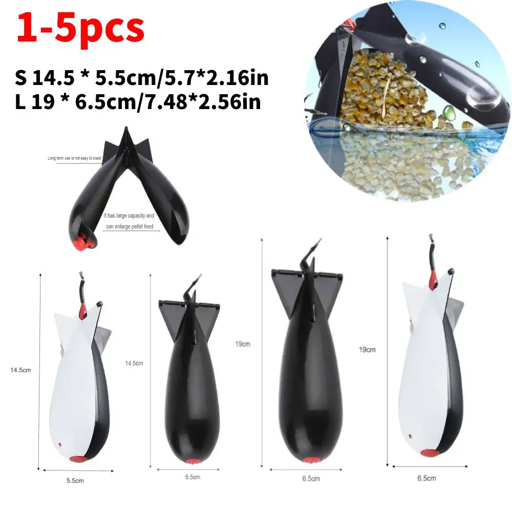 

1-5Pcs Carp Fishing Rockets Bomb Spomb Fishing Tackle Rocket Feeder Float Attract Container Nesting Fishing Tools Accessories