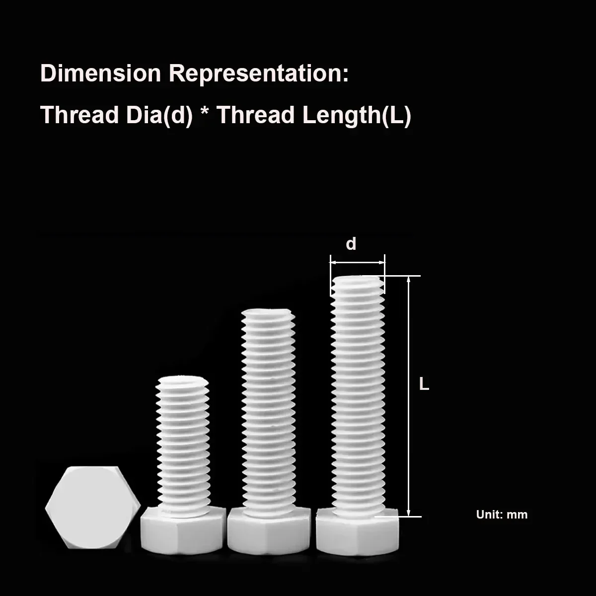 Полипропиленовый внешний шестигранный болт из полипропилена пластиковая