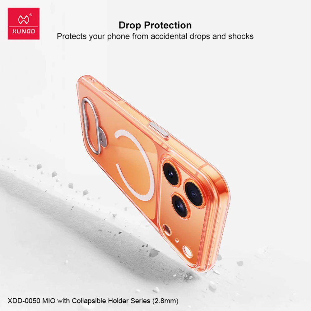 Фото Магнитный чехол Xundd для iPhone 17 Pro Max, 17 Pro, 17 со складной и регулируемой подставкой, ультрапрозрачный, с защитой от пожелтения №3