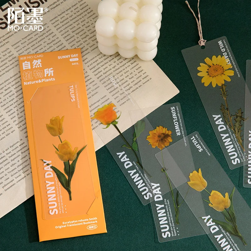 

5 Pcs Nature Plants Bookmarks Translucent Book Marks Unique Personalized Book Page Markers For Teachers Girl Office School Gifts