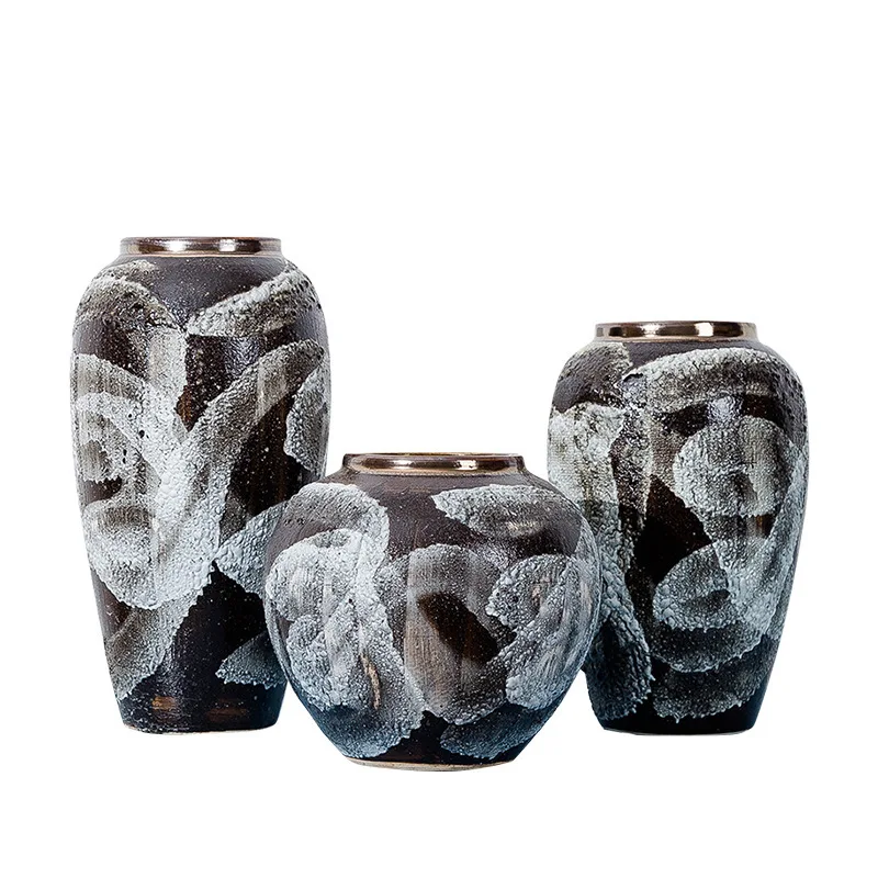 

Винтажная керамическая ваза Цзиндэчжэнь, абстрактная большая ваза, кашпо для цветов, роскошные вазы, цветочный горшок, Современный домашни...