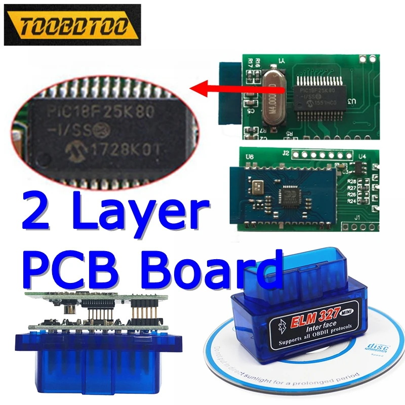 ! Дешевый Автомобильный сканер V1.5 PIC18F25K80, Bluetooth 4,0, ELM327 со стабильным чипом CAN для IOS, Android, Windows, диагностический интерфейс OBD 2