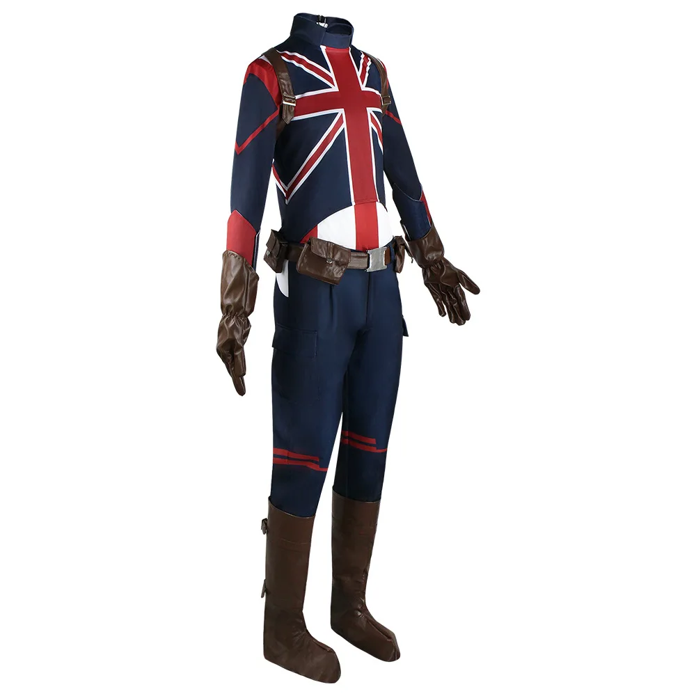 Что, если агент Картер Капитан Британия костюм для косплея набор топы жилеты брюки чехлы для обуви перчатки аксессуары костюм Хэллоуин проп.