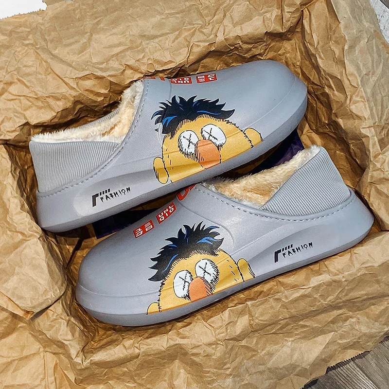 Хлопковые тапочки женская зимняя сумка на каблуке толстая подошва Нескользящие