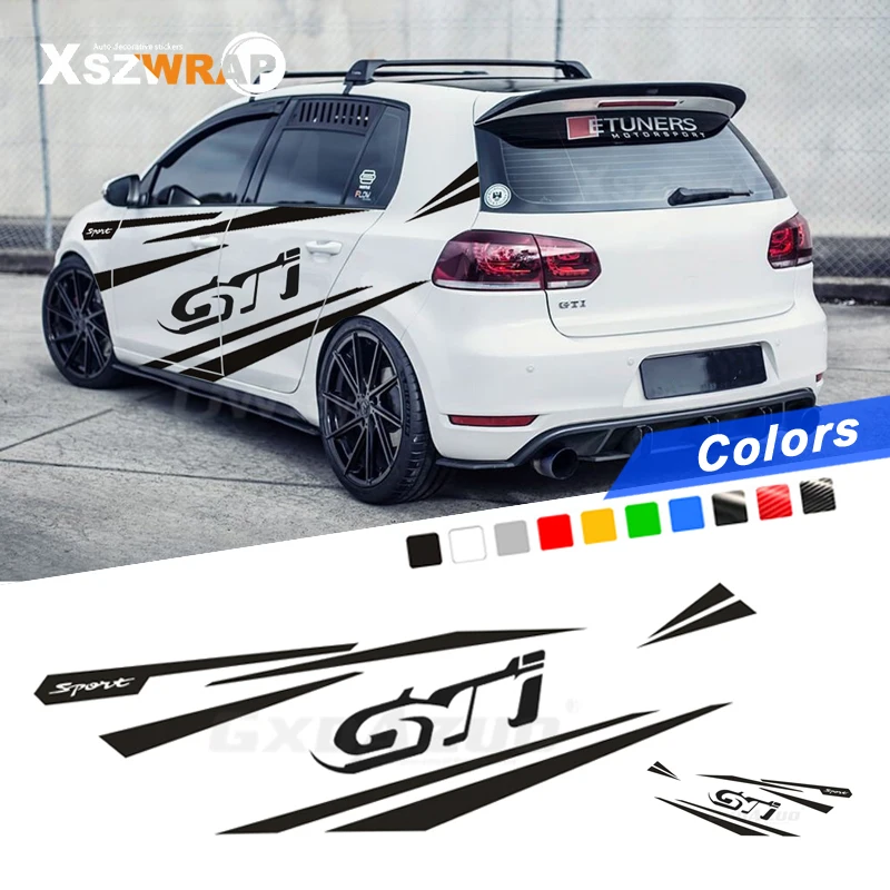 Стайлинг автомобиля обе стороны декоративные наклейки для-Volkswagen POLO GTI Racing