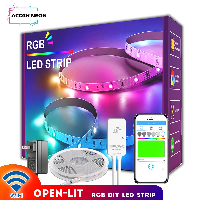 WIFI led strip light 5/10/15/20M smart flexible waterproof led strip lights Voice Control wireless led lamp for christmas room