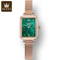 olevs fashion quartz watch for women stainless steel strap luxury waterproof women wristwatch