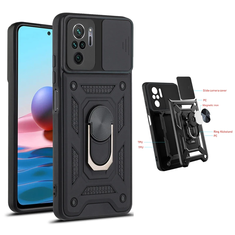 Защитный чехол для телефона с объективом Redmi 10 Power 10C Prime 2022 Note 10S Pro Max 4G 10T 5G