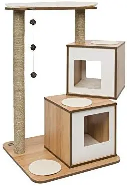 

Cat Tree, Double, Walnut, 52048