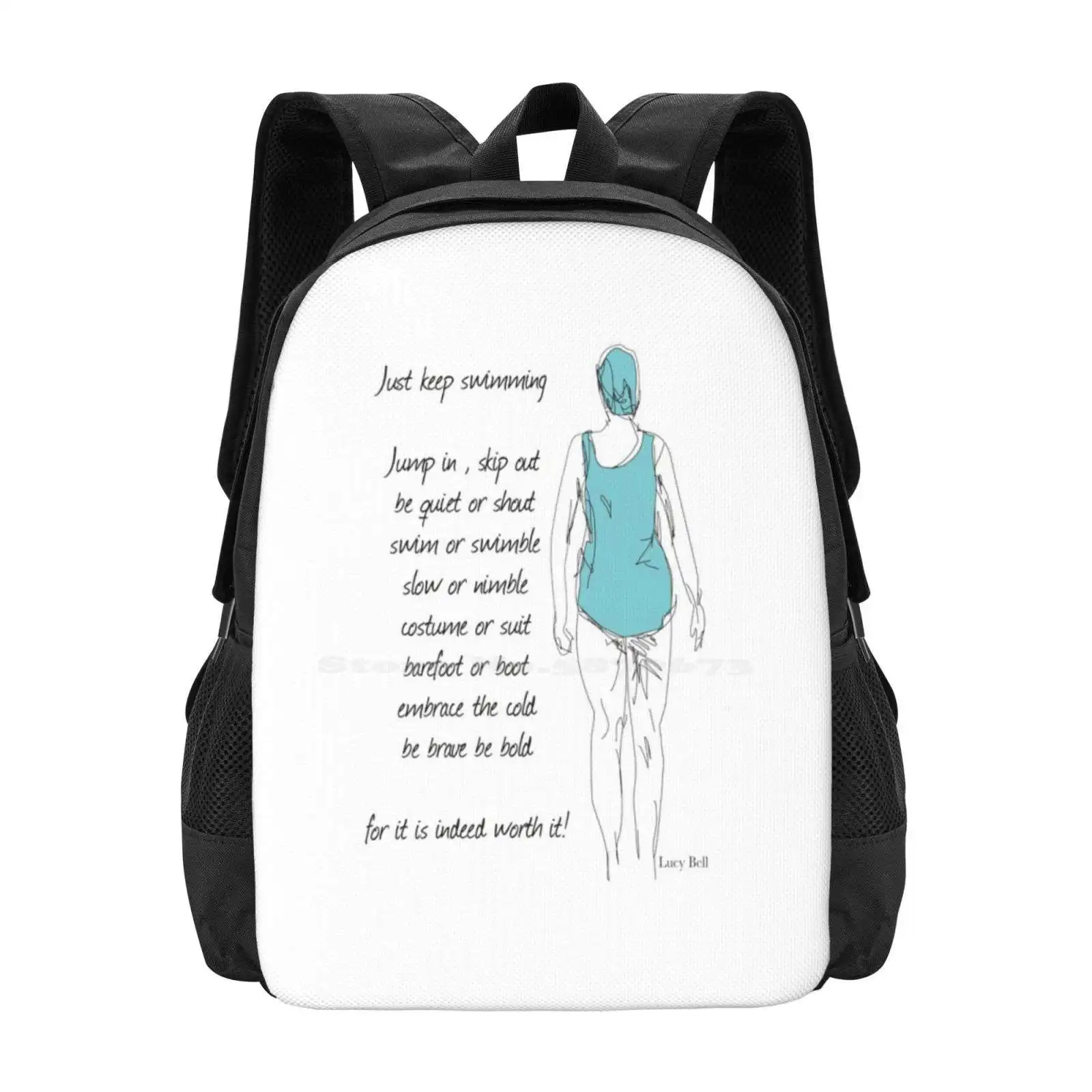 

Just Keep Swimming Backpacks For School Teenagers Girls Travel Bags Outdoor Wild Swimming Sea Swimming