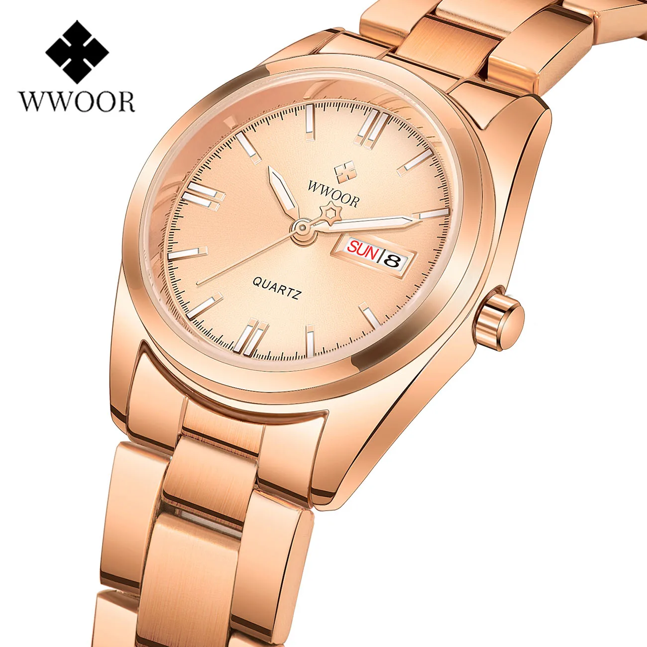 Модные женские часы WWOOR элегантные водонепроницаемые роскошные кварцевые