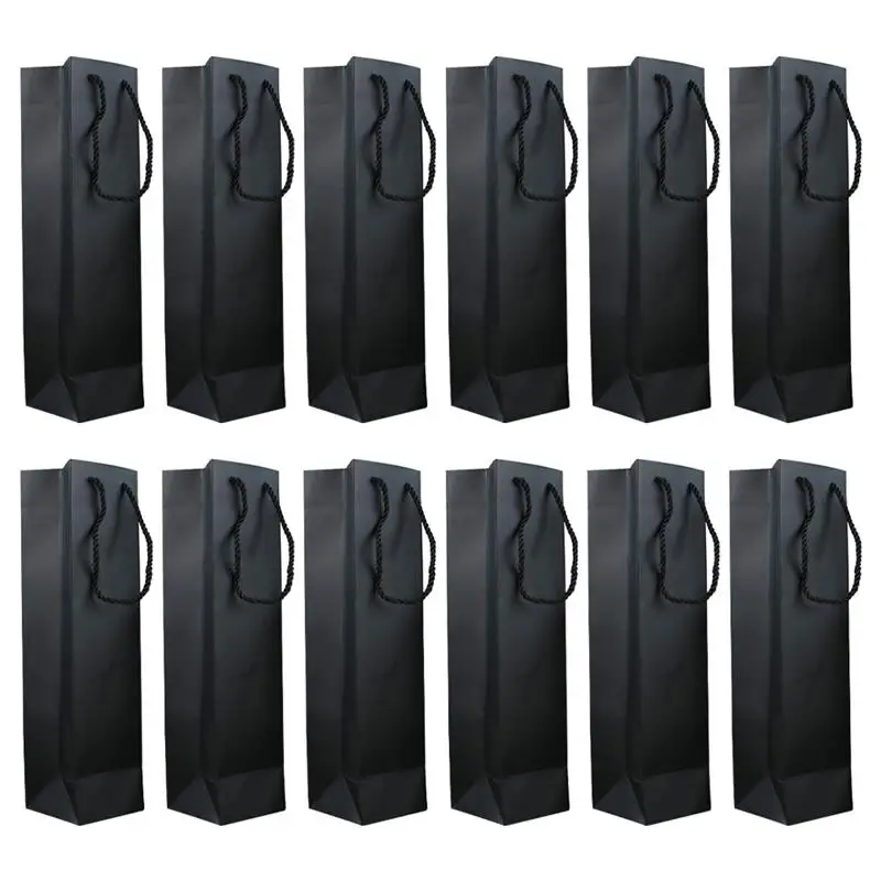 

12Pcs Paper Wine Packing Bags Wine Carrier Pouches Wine Bottle Wrapping Bags Wine Gift Packing Bags for Shop Gift Wrapping Party