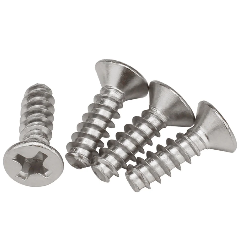 

50/500pcs Croix vis à Tête Plate Fraisée à queue plate Philips Vis Boulons Nickelé M1.4 M1.7 M2 M2.3 M2.6 M3 M3.5 M4