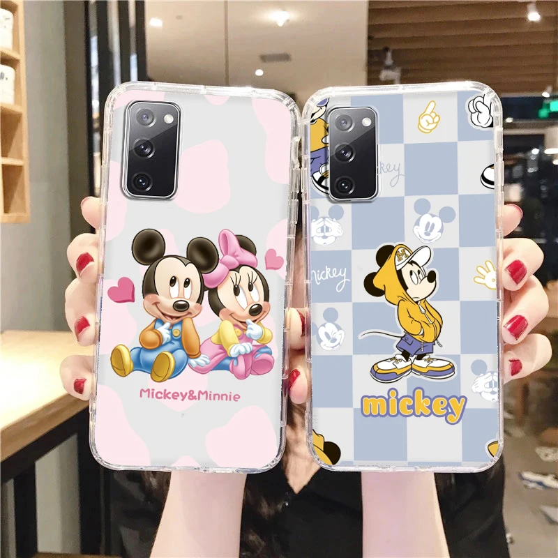 

Mickey Minnie Baby Transparent Phone Case For Samsung A73 A72 A71 A53 A52 A51 A42 A33 A32 A23 A22 A21S A12 A03 5G