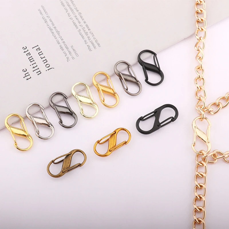 

10pcs Women Handbag DIY Screw Chain Change Length Hook Chain Adjustment Buckle Bag Chain Shorten Convenient Bag Chain Accessory