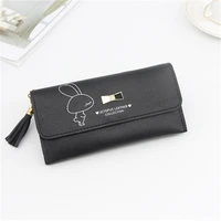 low price processing long women tassel fashion coin purse card holder wallets female clutch money bag cartoon printing