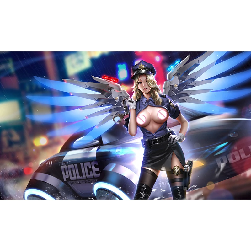 

Print Canvas Anime Overwatch Policewoman Nude Sexy Girl Art Poster 40x60 50x70 60x90 Custom Living Room Bedroom Hanging Picture