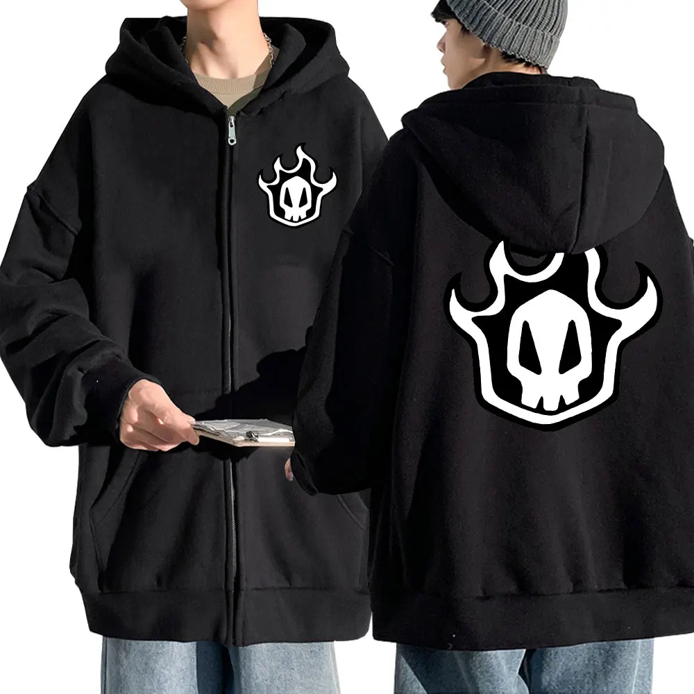 

Japanese Anime Bleach Zipper Hoodie Kawaii Kurosaki Ichigo Graphics Streetwear Cartoon Zaraki Kenpachi Men Women Jacket Coats