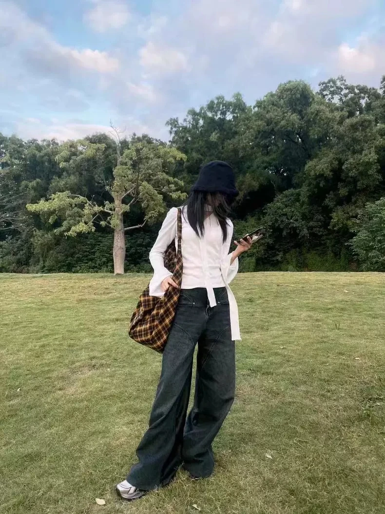 Винтажный клетчатый вместительный рюкзак через плечо модная повседневная