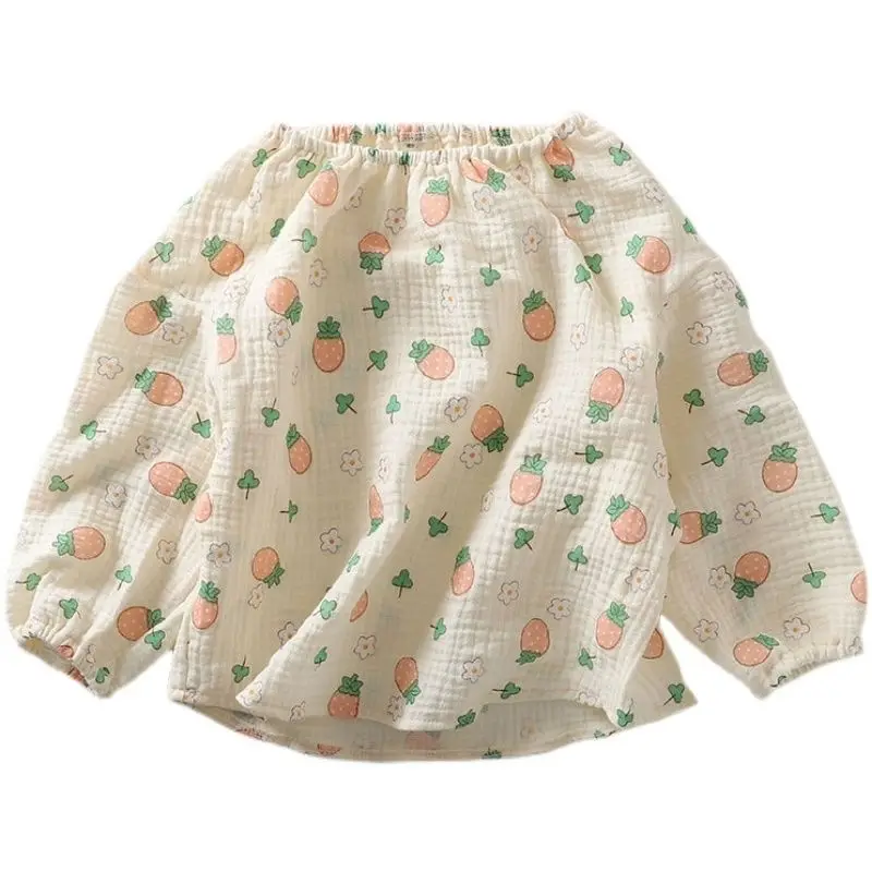 

VIDMID Girls Spring Long Sleeve Tops New baby kids children Cotton Doll Shirt Summer Cotton Crepe Korean Pullover shirts P6559