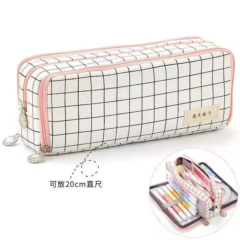 Pencil Pen Bag Pouch Pencil Case Bag Pouch Ladies Women Female Girls Cosmetic Cute Large-Capacity Stationery Bag Kawaii Students