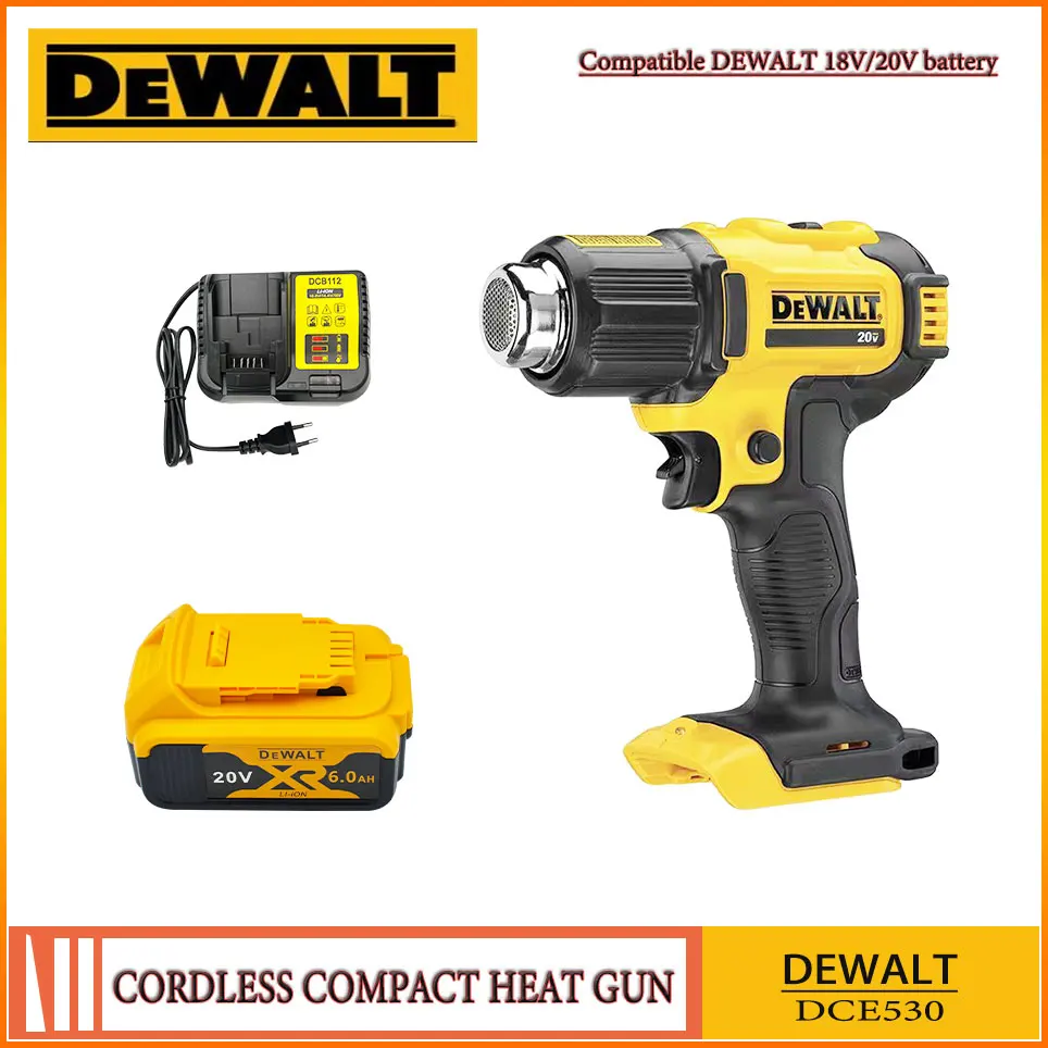 DEWALT DCE530 18V/20V Cordless Heat Gun Heat Shrink Wrapping Lithium Battery Tools 20V Air Gun Tool Only